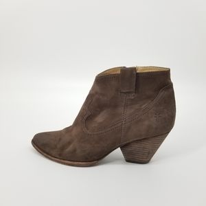 Frye women's Reina ankle bootie brown leather 8